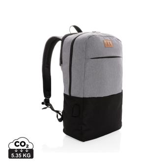 XD Collection Modern 15.6" USB & RFID laptop backpack PVC free Black