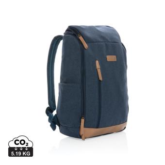 XD Collection Impact AWARE™ 16 oz. recycled canvas 15" laptop backpack Aztec blue