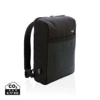 Swiss Peak 15" anti-theft RFID & USB backpack PVC free Black