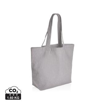 XD Collection Impact Aware™ 240g/m² rcCanvas Shopper + Tasche, ungefärbt Grau