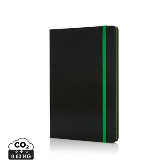 XD Collection Deluxe Hardcover A5 Notizbuch mit coloriertem Beschnitt, grün Grün, schwarz