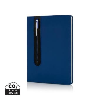 XD Collection Standard hardcover PU A5 notebook with stylus pen Navy