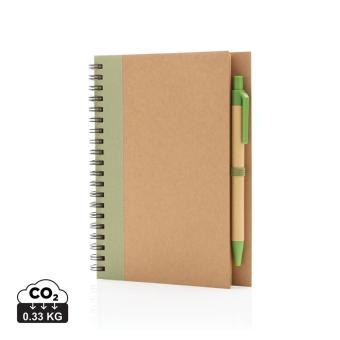 XD Collection Kraft spiral notebook with pen Green