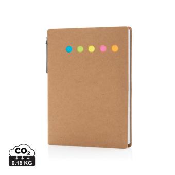 XD Collection Kraft sticky notes A6 booklet with pen Brown