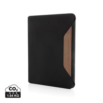 XD Xclusive Teri AWARE™ A4 Portfolio aus RPET und Walnuss Schwarz