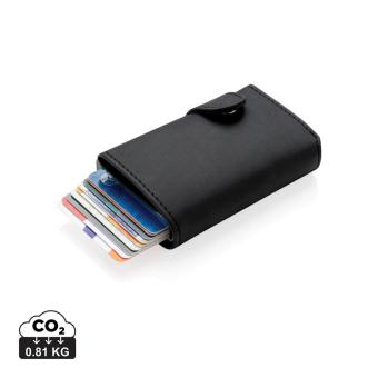 XD Collection Standard aluminium RFID cardholder with PU wallet Black