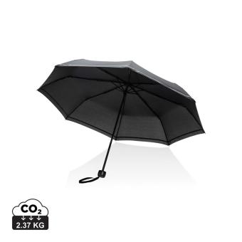 XD Collection 20.5"Impact AWARE™ RPET 190T pongee mini reflective umbrella Black