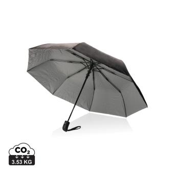 XD Collection 21" Impact AWARE™ RPET 190T Pongee dual colour mini umbrella Silver