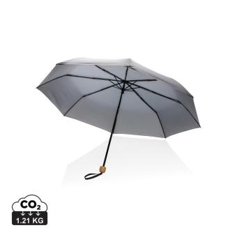XD Collection 20.5" Impact AWARE™ RPET 190T Pongee bamboo mini umbrella Anthracite