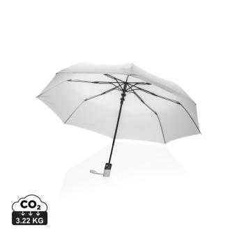 XD Collection 21" Impact AWARE™ RPET 190T mini auto open umbrella White