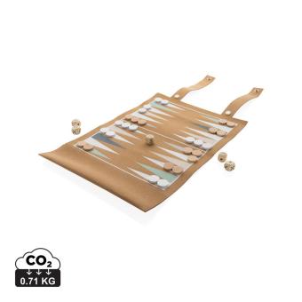 XD Collection Britton faltbares Backgammon und Damespiel Set aus Kork Braun