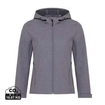 Iqoniq Makalu Damen Softshelljacke aus recyceltem Polyester, Vulkangrau meliert Vulkangrau meliert | XXS