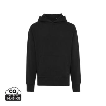 Iqoniq Yoho recycled cotton relaxed hoodie, black Black | XXS