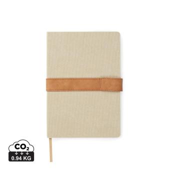 VINGA Bosler Notizbuch aus RCS recyceltem Canvas Beige