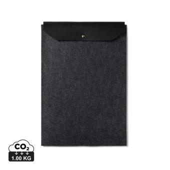 VINGA Albon GRS recycled felt 17" laptop sleeve Black