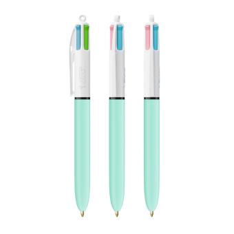 BIC® 4 Colours Fashion Kugelschreiber + Lanyard Weiß/blau