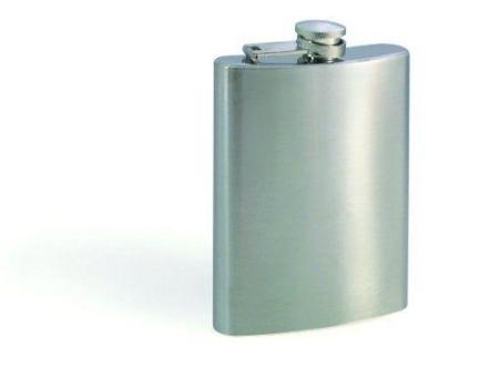 Hip flask, stainless steel, satin 