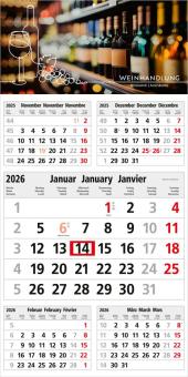 5-Monatskalender (Einblatt): Kompakter Einblatt-Monatskalender mit großem laufenden Monat, portooptimiert und individuell gestaltbar – inklusive 4C-Digitaldruck Light grey
