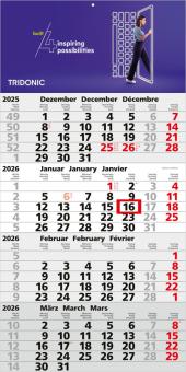 4-Monatskalender (Einblatt): Hochwertiger Einblatt-Monatskalender mit großzügiger Werbefläche und hellgrauem Kalendarium – inklusive 4C-Digitaldruck Light grey