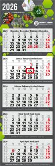5-Monatskalender (Mehrblock): Klassischer Mehrblock-Monatskalender mit viersprachigem Kalendarium, großzügiger Werbefläche und hochwertiger Werbung – inklusive 4C-Digitaldruck Light grey