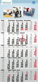5-Monatskalender (Einblatt): Klassischer Einblatt-Monatskalender mit großzügiger Werbefläche, hochwertiger Werbung und klar strukturiertem Kalendarium – inklusive 4C-Digitaldruck Light grey