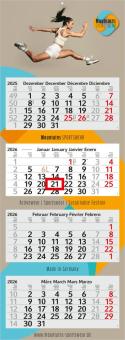 4-Monatskalender (Mehrblock): Preiswerter Mehrblock-Monatskalender mit Werbefläche auf der kompletten Rückwand und perforierten Kalenderblöcken – inklusive 4C-Digitaldruck Hellgrau