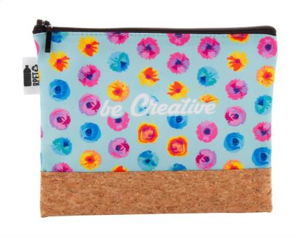 CreaBeauty Cork M RPET Individuelle Kosmetiktasche, natur Natur,schwarz