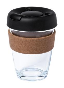 Corgla Glas-Reisebecher Transparent schwarz