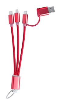 Frecles keyring USB charger cable Red