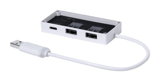 Hevan transparent USB hub White