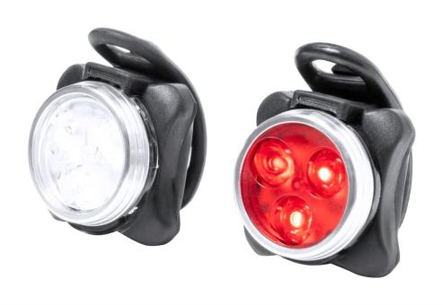 Remko rechargeable bicycle light set Black