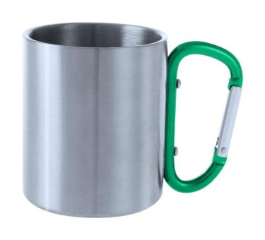 Bastic stainless steel mug Silver/green
