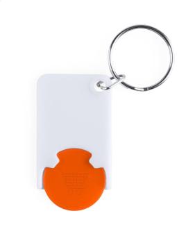 Trolex Schlüsselanhänger mit Einkaufswagenchip Orange/weiß