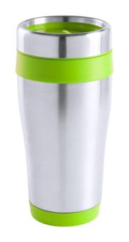 Caprol Thermobecher, silber Silber, lindgrün