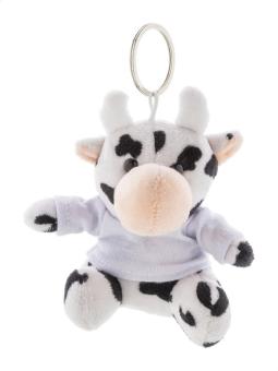 CowFob plush cow keyring White/black