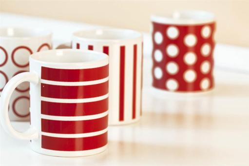 Art mug set Red/white