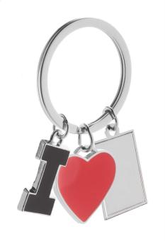 I Love Schlüsselanhänger Rot/silber