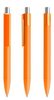 prodir DS4 Soft Touch PRR Push Kugelschreiber Orange-Silber poliert