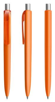 prodir DS8 Soft Touch PRR Push Kugelschreiber Orange-Silber satiniert
