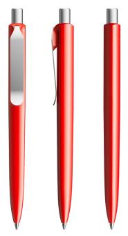 prodir DS8 PSP Push Kugelschreiber Rot-Silber satiniert satiniert