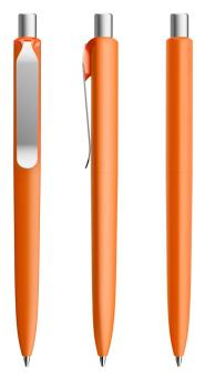 prodir DS8 Soft Touch PSR Push Kugelschreiber Orange-Silber satiniert