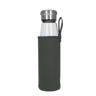 Glasflasche mit Hülle "Life" 0,55 l Transparent