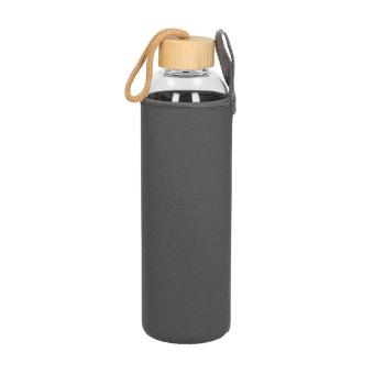 Glasflasche mit Hülle "Bamboo" 1,0 l Transparent