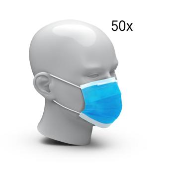 Facial mask "Single-use", set of 50 Light blue