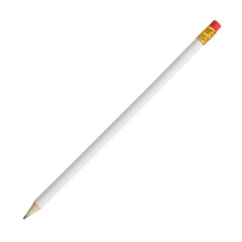 Bleistift "White" mit Radiergummi Weiß