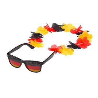 Spaßbrille "Germany" mit Blumenkette Deutschland Farben