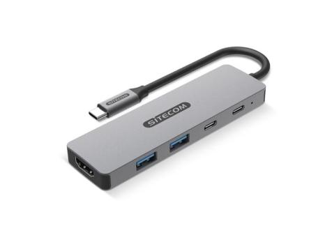 Sitecom CN-5502 5 in 1 USB-C Power Delivery Multiport Adapter Grau