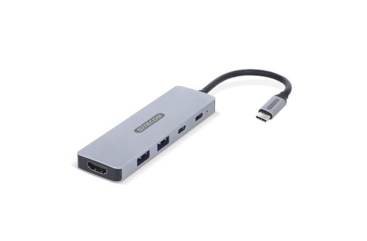 Sitecom CN-5502 5 in 1 USB-C Power Delivery Multiport Adapter Grau