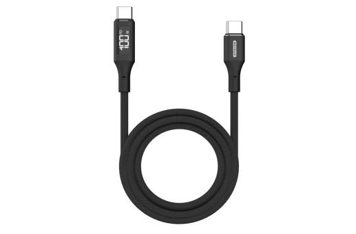 Sitecom CA-1005 USB-C to USB-C Power cable with LED display Schwarz