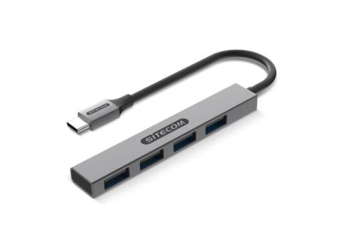 Sitecom CN-5001 USB-C to 4x USB-A Nano hub Convoy grey